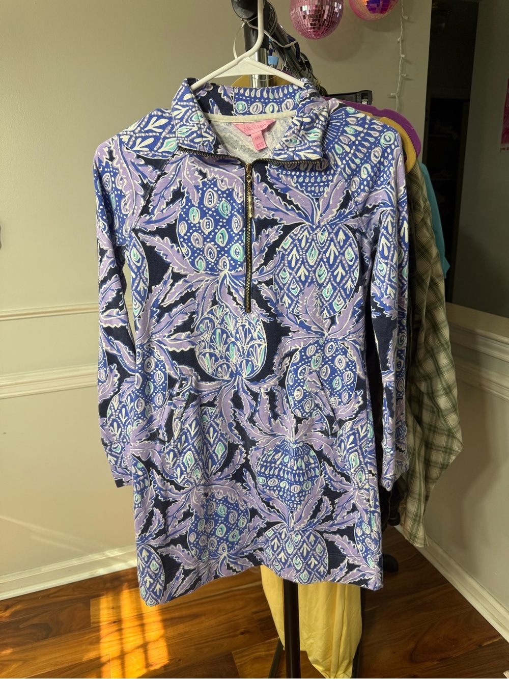 Lilly Pulitzer Navy, Light Purple & Teal Printed Tunic Dress
